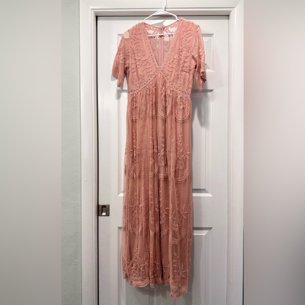 PinkBlush maternity dusty rose Lace Dress